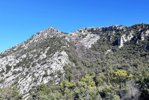 Roc d'Ormea à gauche et le versant oriental du col du Berceau - Image en taille réelle, .JPG 1,10Mo fenêtre modale