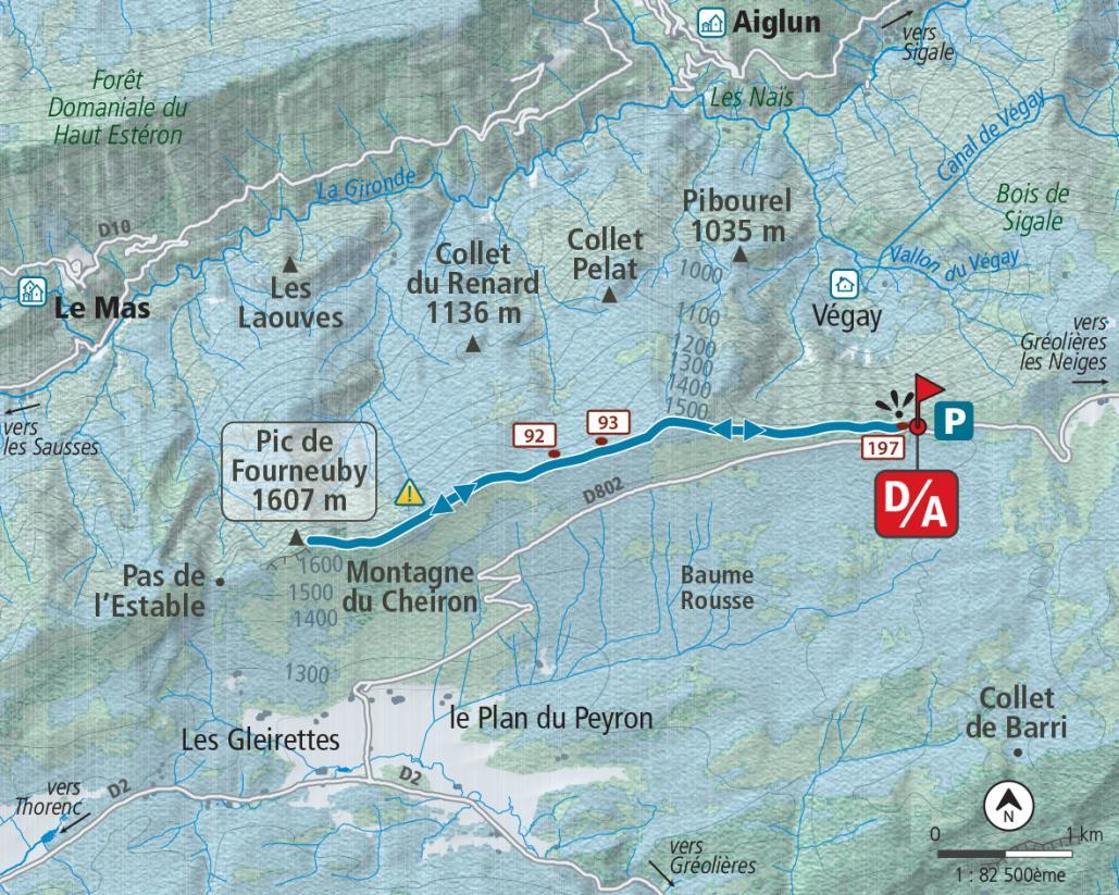 Carte Crêtes de Furneuby - Agrandir l'image, fenêtre modale