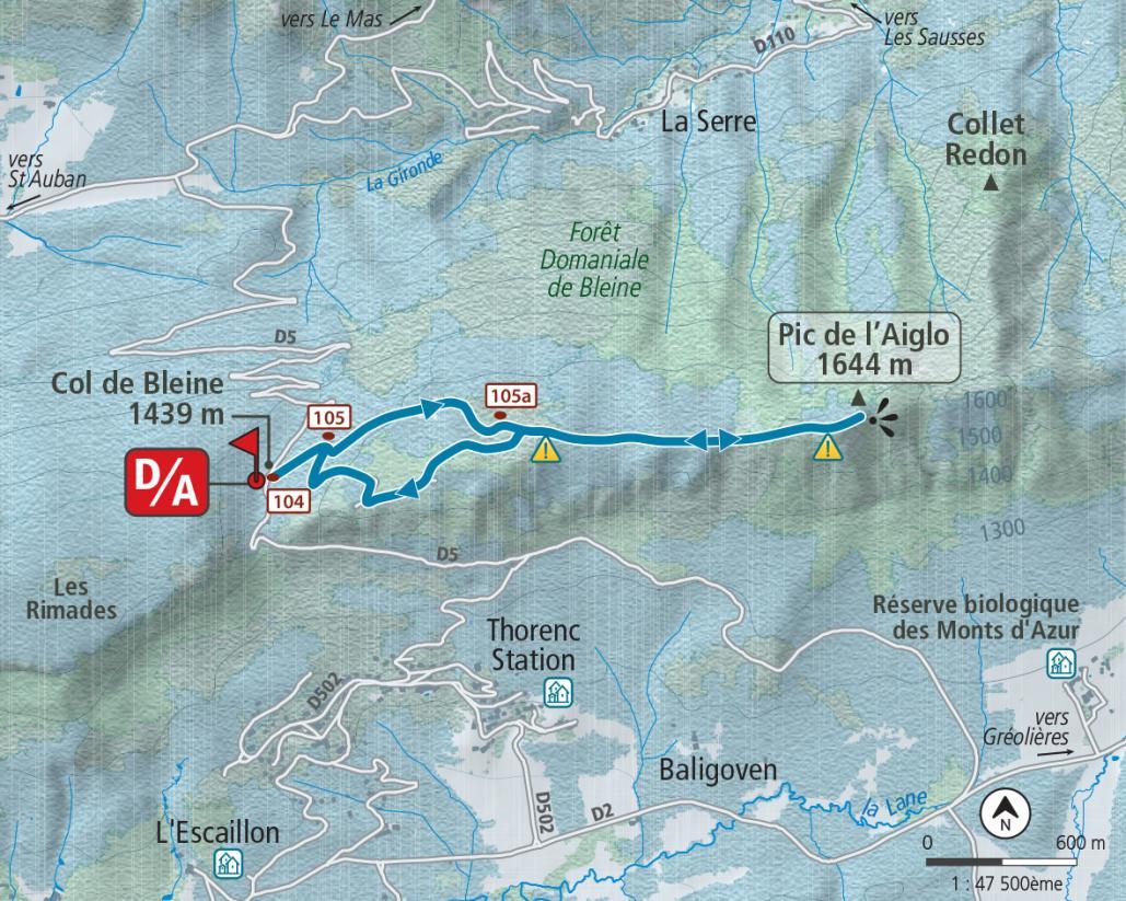 Carte Pic de l'Aiglo - Agrandir l'image, fenêtre modale