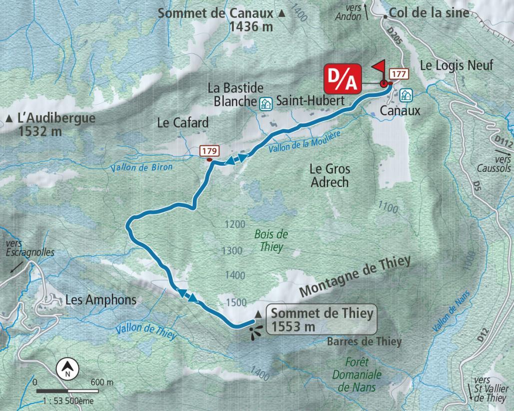 Carte Montagne de Thiey - Agrandir l'image, fenêtre modale
