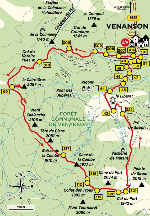 Carte Crete du caire gros et du mt chalancha - Agrandir l'image, fenêtre modale
