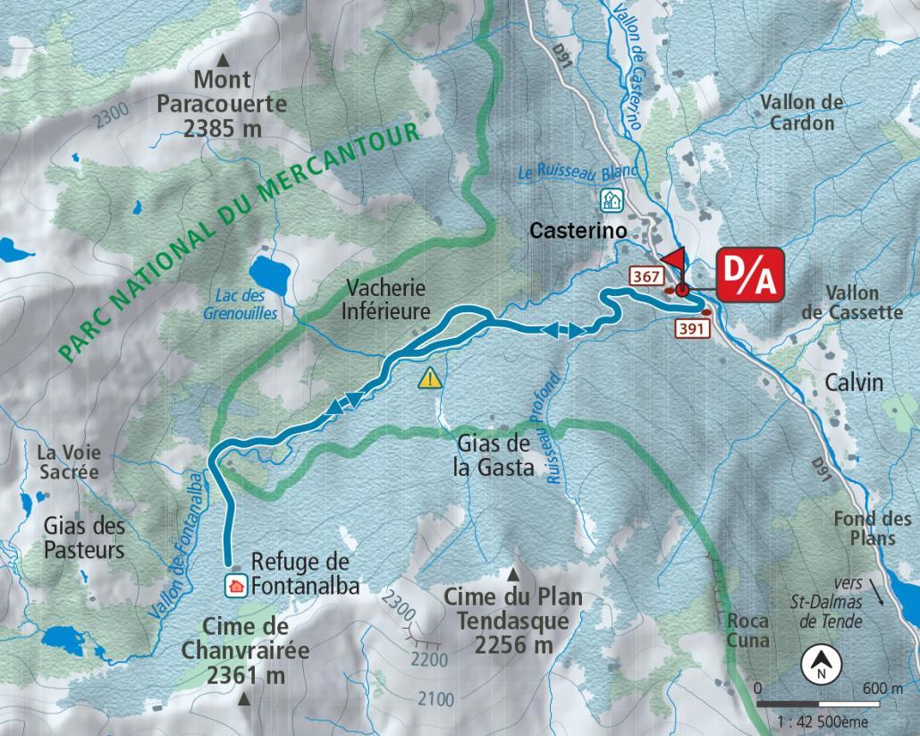 Carte Refuge de Fontanalbe - Enlarge image, modal window
