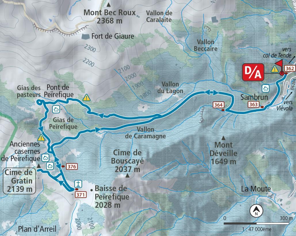 Carte Cime du Gratin - Agrandir l'image, fenêtre modale