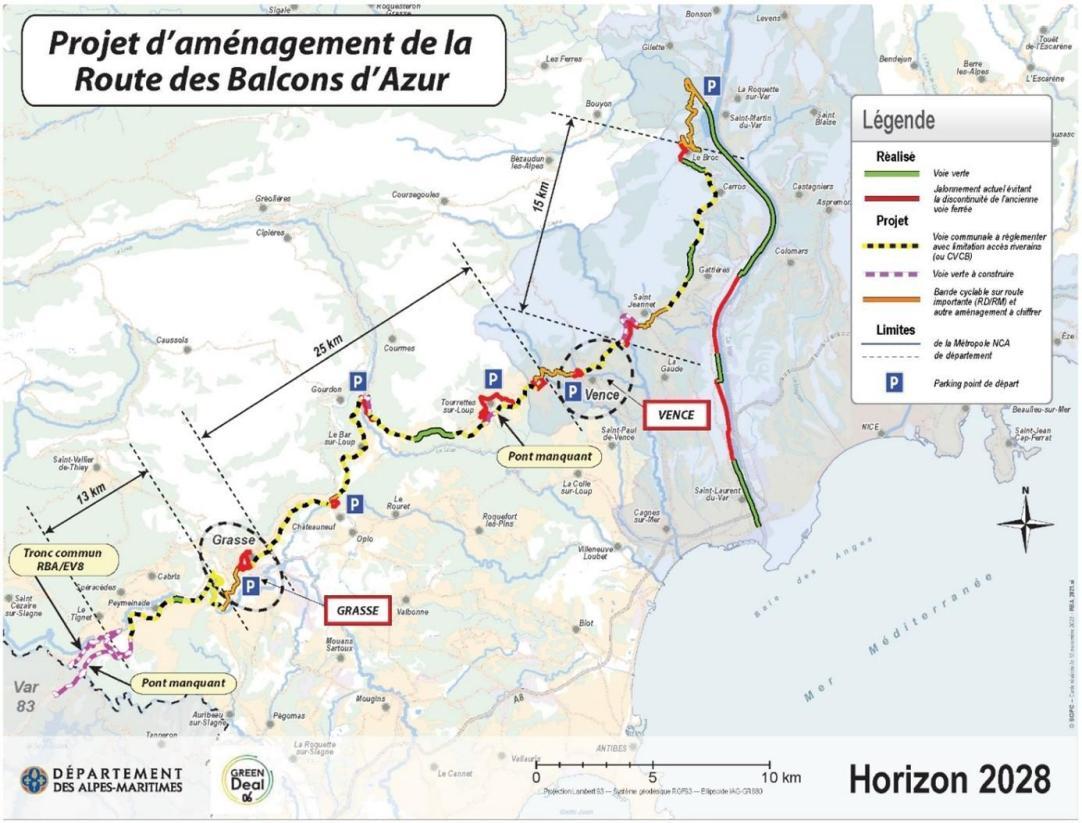 Carte route des Balcons d'Azur - Agrandir l'image, fenêtre modale