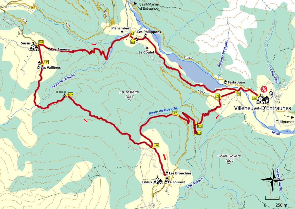 Carte Circuit enaux-sussis - Agrandir l'image, fenêtre modale