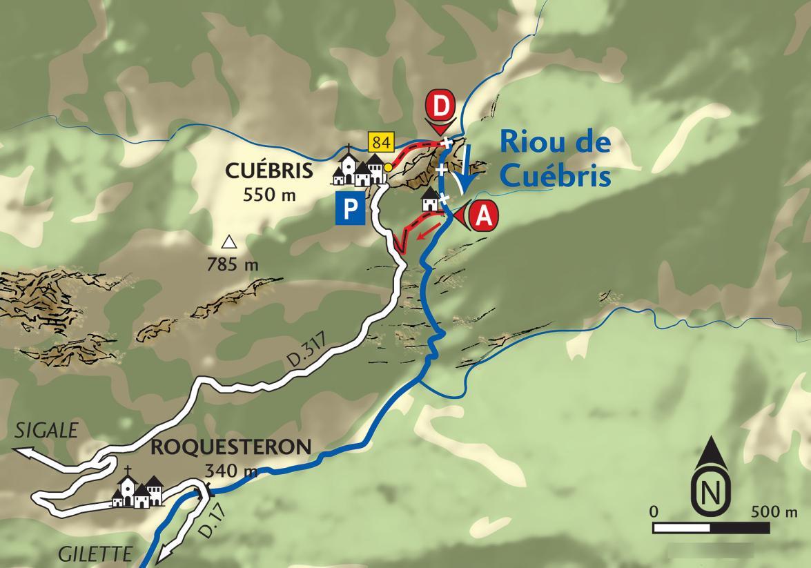 Carte Riou de Cuébris - Agrandir l'image, fenêtre modale