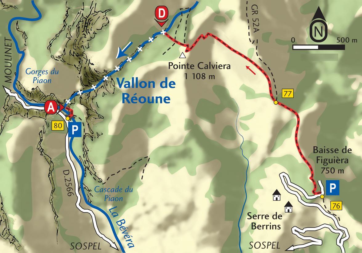 Carte Vallon de Réoune - Agrandir l'image, fenêtre modale