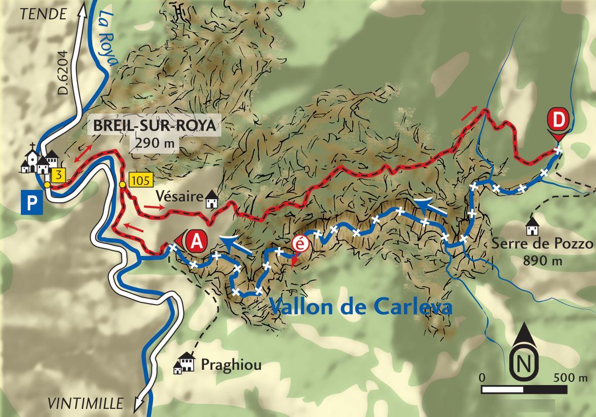 Carte Vallon de Carleva - Agrandir l'image, fenêtre modale