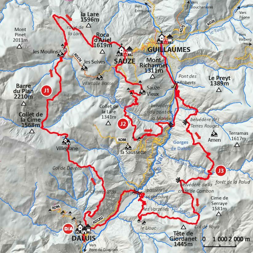 CARTE TOUR GORGES DE DALUIS - Agrandir l'image, fenêtre modale